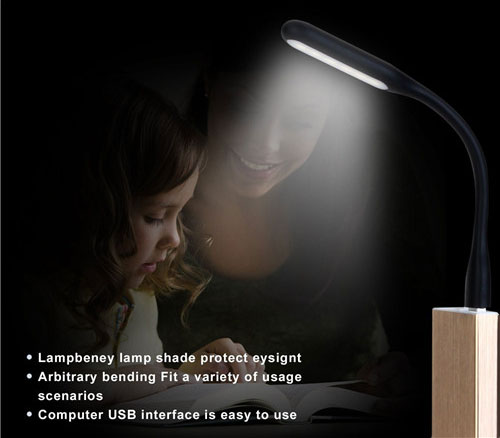 Mini High Bright LED Light USB Portable Flexible Lamp Eyes Protection Perfect for PC Tablet Phone