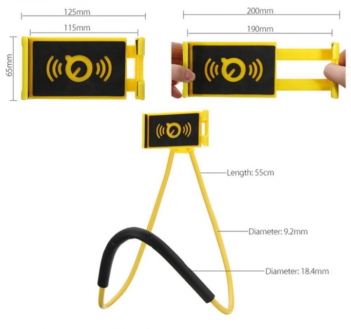 Lazy Bracket Universal 360° Rotation Flexible Phone Selfie Holder Neck Bed Mount Anti-skid for Phone