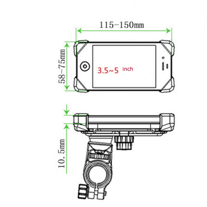 Anti-Slip 360 Rotating Bicycle Bike Phone Holder Handlebar Mount Bracket For Smart Mobile Cellphone