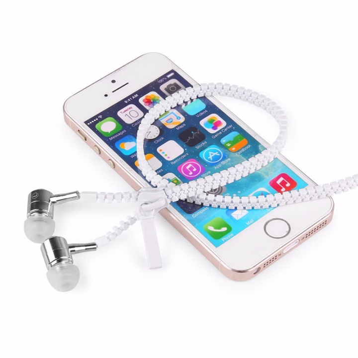 Zipper-style Metal In-ear Stereo Music Earphone Headset With Mic Excellent sound Earbuds
