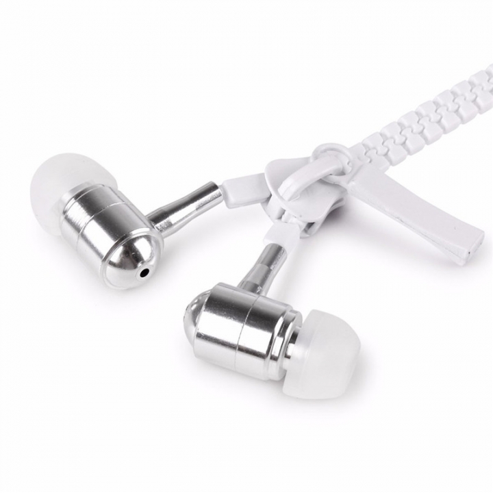 Zipper-style Metal In-ear Stereo Music Earphone Headset With Mic Excellent sound Earbuds