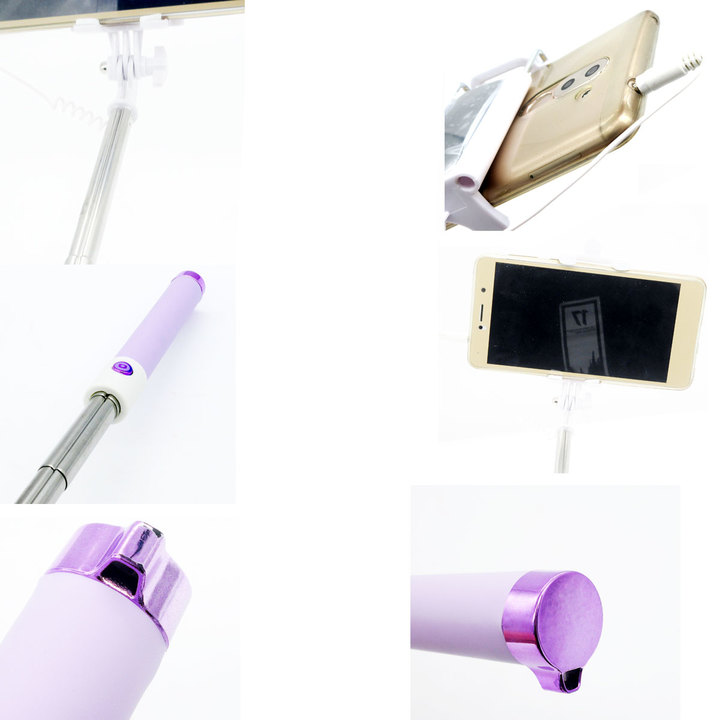 3.5MM AUX Universal Phone Selfie Stick  Mini Foldable Tripod Mirror Wired Selfie Sticks