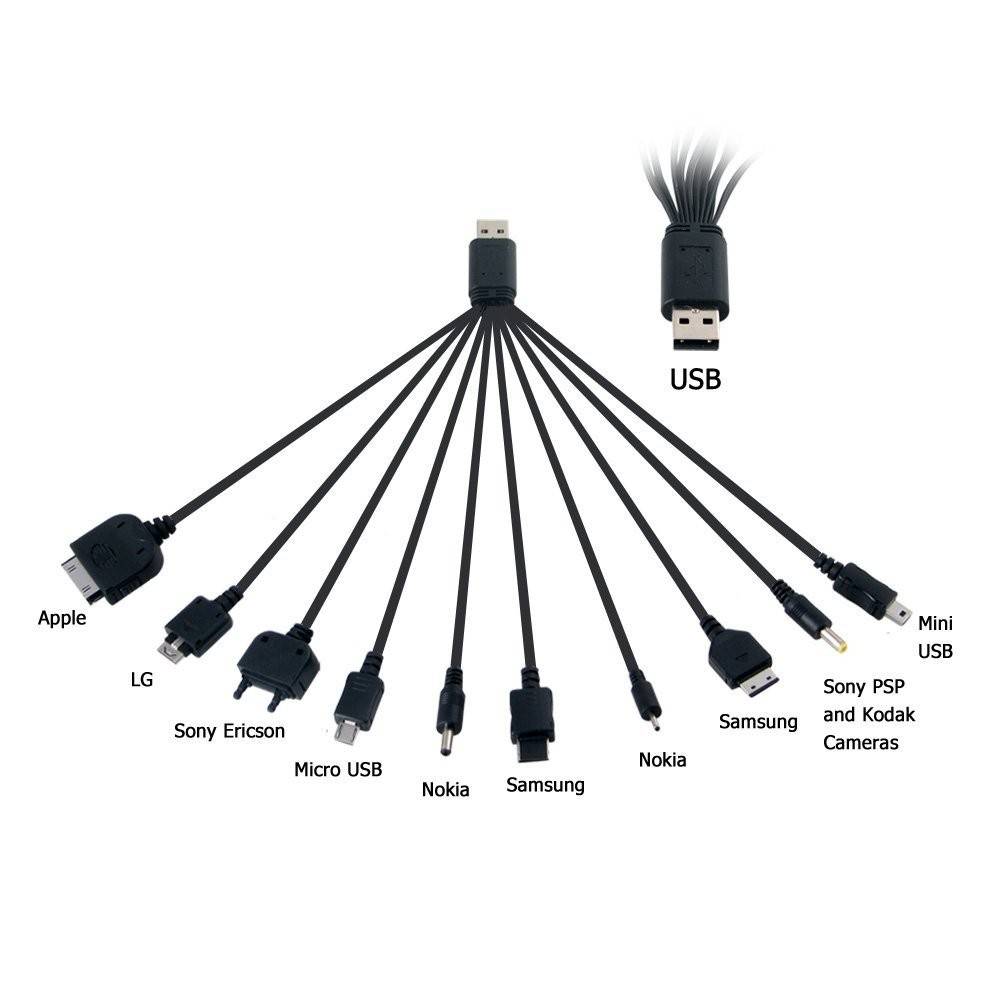 New 0 IN 1 USB Cable For iPhone Samsung Nokia USB Charging Cables Cord