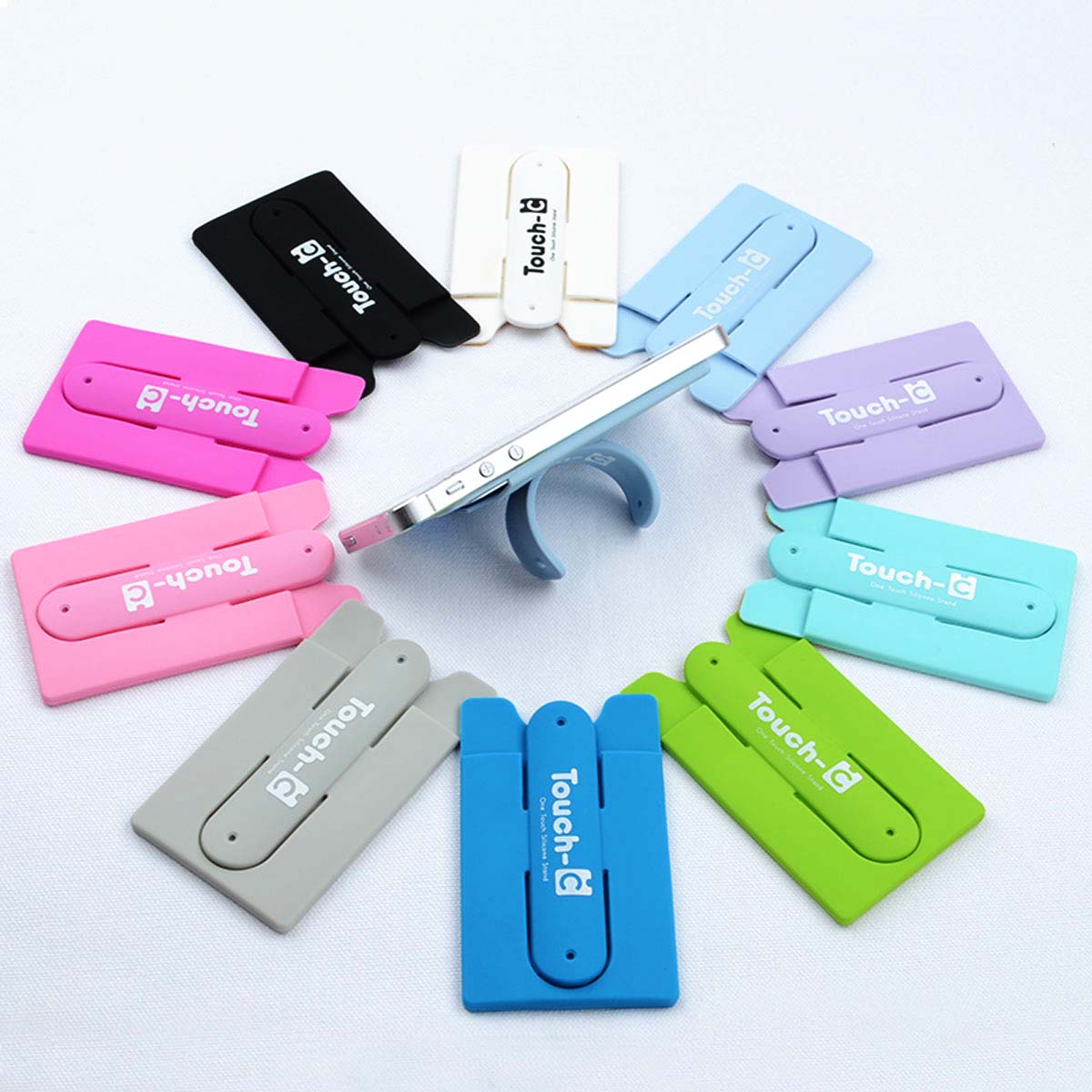 Silicone Mobile Phone Sticks Holder Smart Wallet Card Bracket Mount To Phone Back