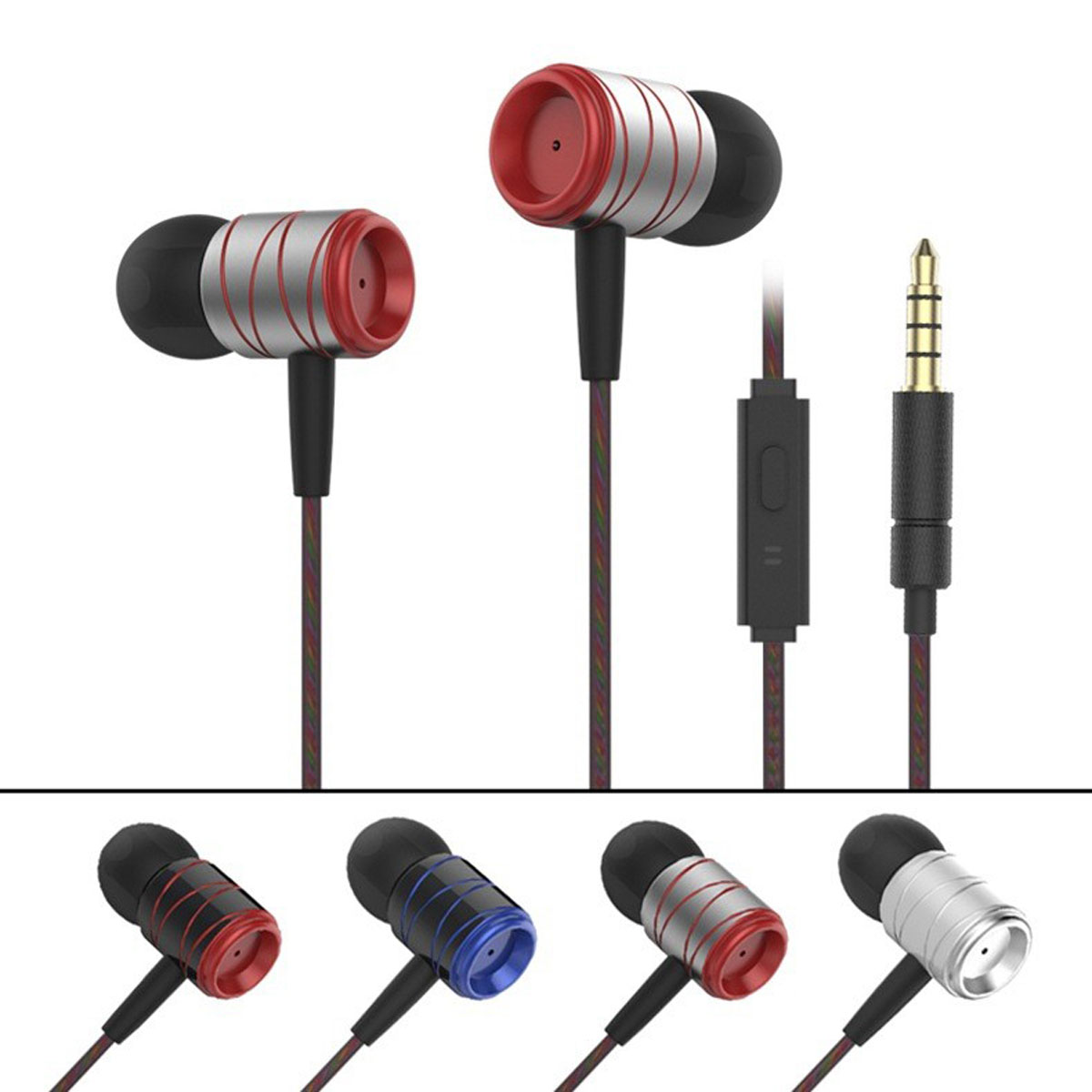 In-Ear Wired Earphone 3.5mm Earbuds Earphones Music Sport Gaming Headset With mic