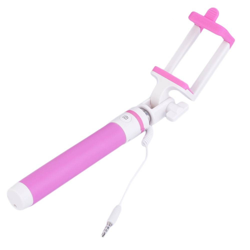 New Universal Phone Selfie Stick with Button Wired Handle Monopod