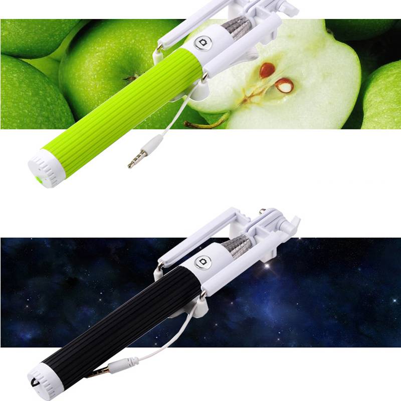 Mini Foldable Self Stick Handheld Wired Stick Monopod Self Artifact Groove Camera Para