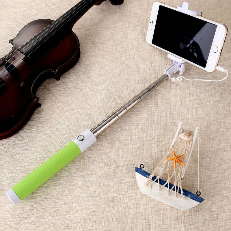 Mini Foldable Self Stick Handheld Wired Stick Monopod Self Artifact Groove Camera Para
