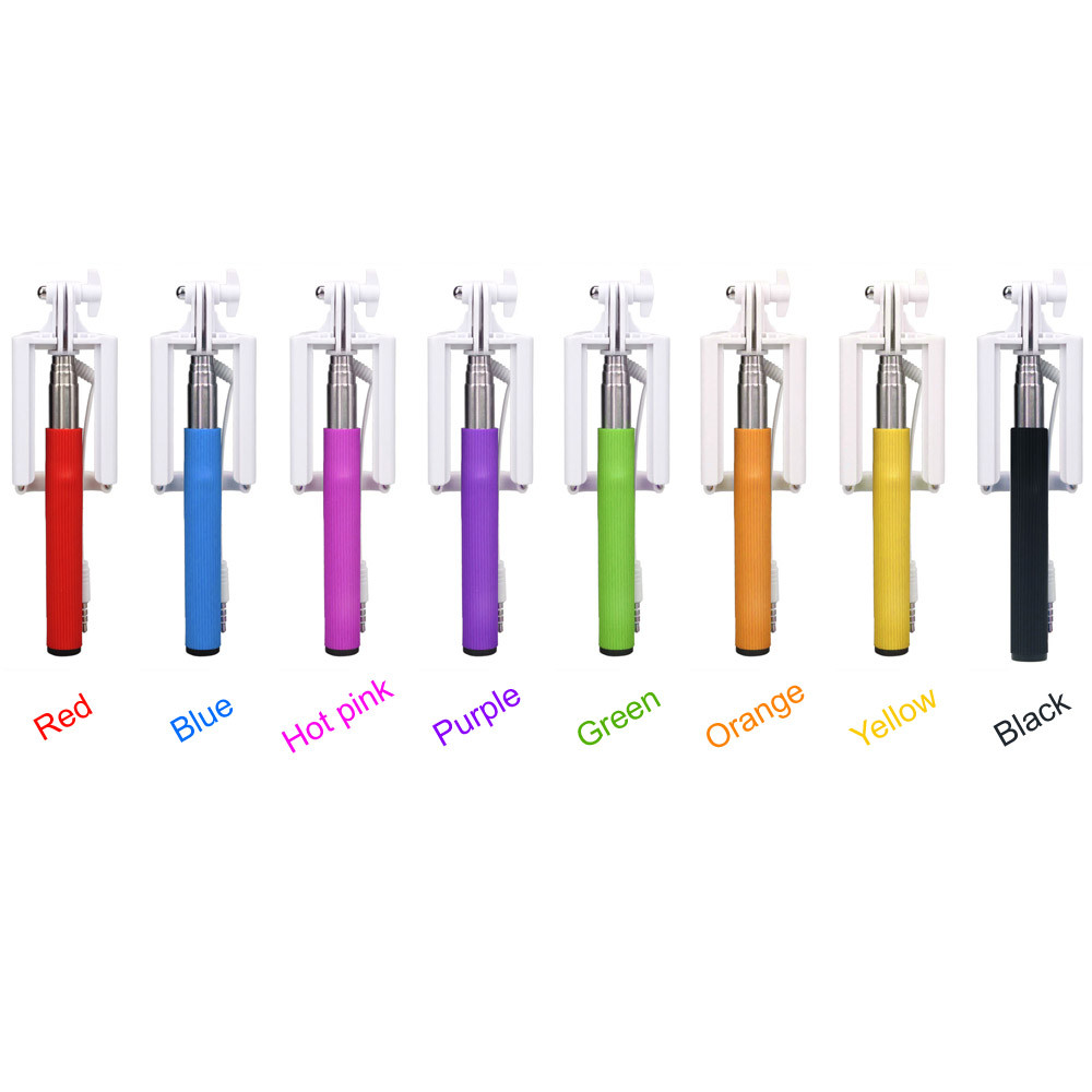 Universal Button Wired Handle Mini Phone Selfie Stick  Self-portrait Monopod
