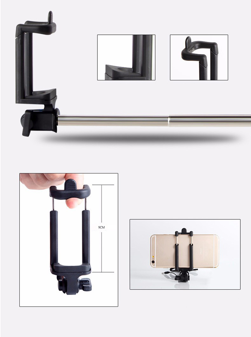 New 3.5 mm Extendable Handheld Rotatable Wired Selfie Stick for Smartphone