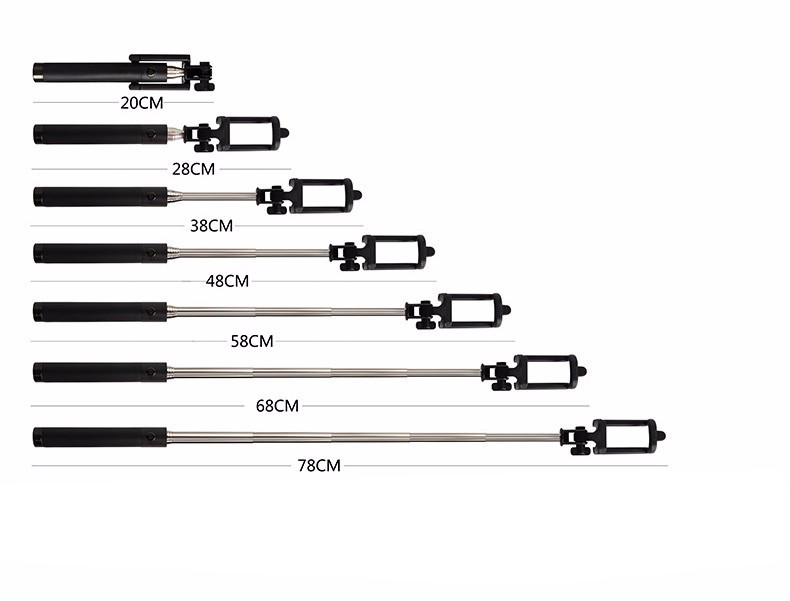 New 3.5 mm Extendable Handheld Rotatable Wired Selfie Stick for Smartphone