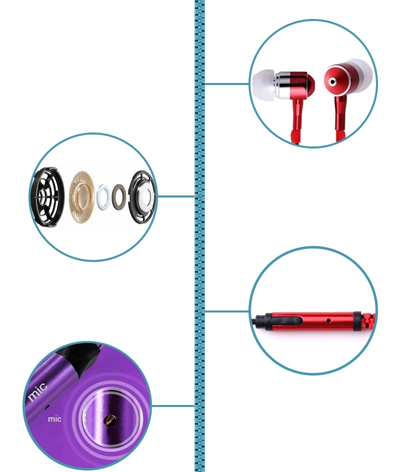 Wired Headphones Gaming Earphones for Phone in Ear Sport Headsets with Mic
