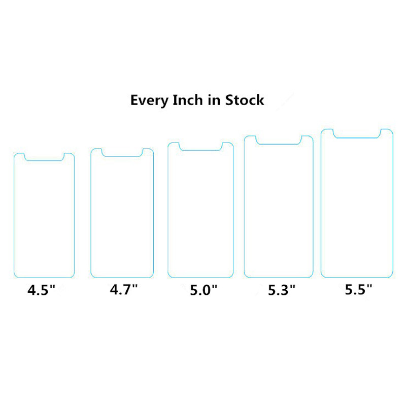 3pcs Universal 2.5D Phone Screen Cover Tempered Glass Screen Protector 4.5 4.7 5.0 5.3 5.5 inch