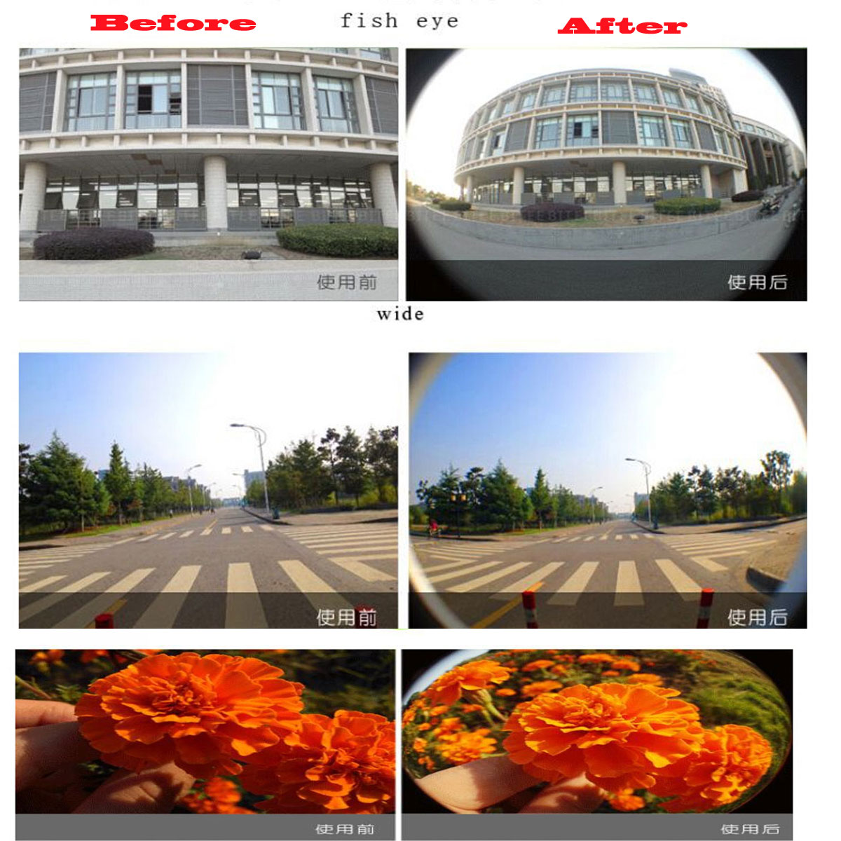3 in 1 Fish eye + Wide Angle + Macro Camera Photo Zoom Lens Kit for iPhone 5 5s