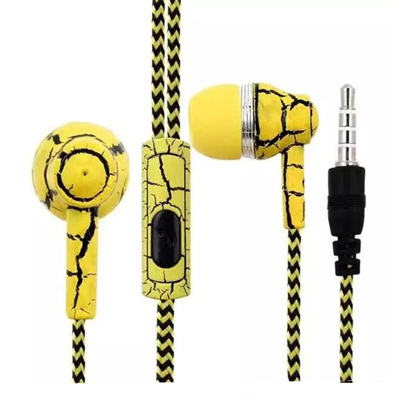 New Fashion Crack Wire Phone Earphone Stereo Music Earphone with Micro