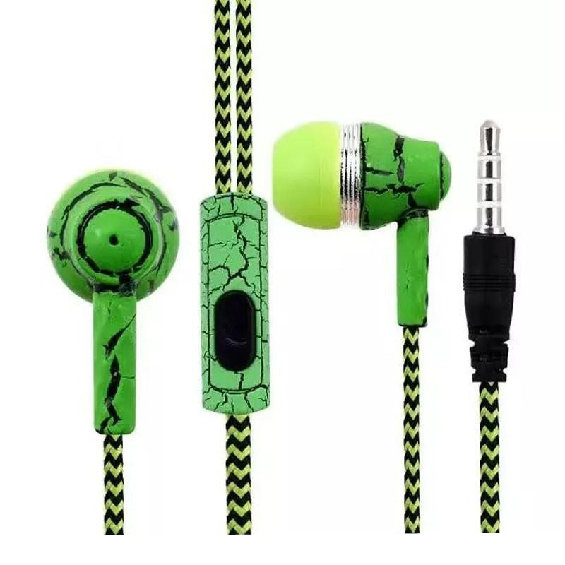 New Fashion Crack Wire Phone Earphone Stereo Music Earphone with Micro