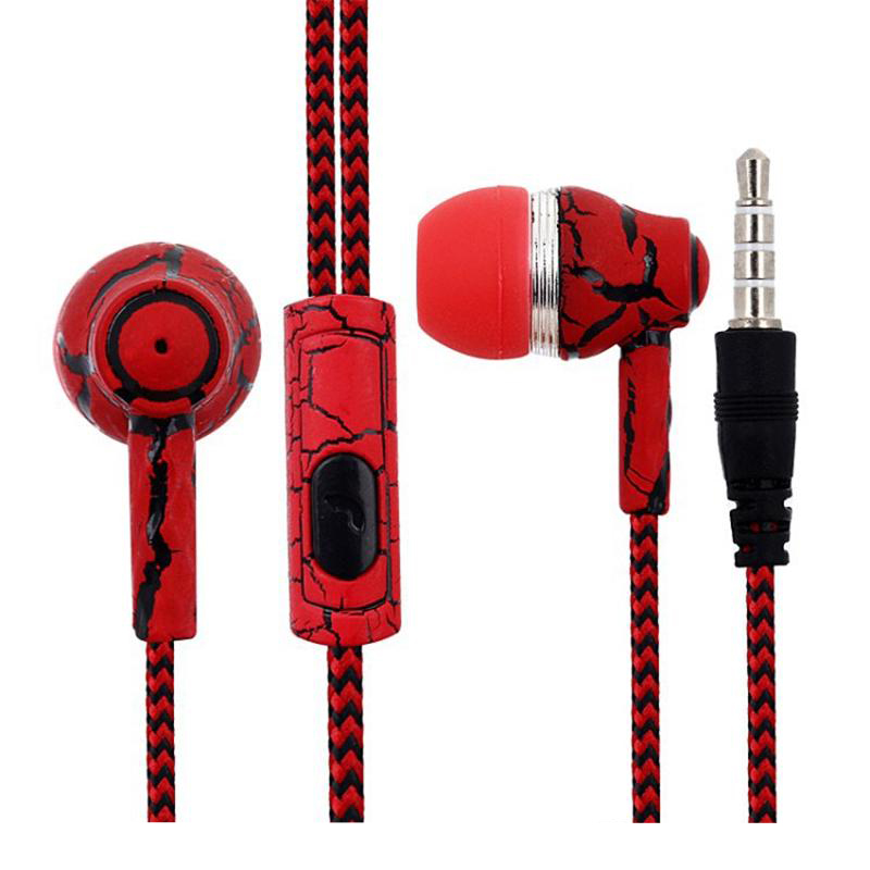 New Fashion Crack Wire Phone Earphone Stereo Music Earphone with Micro