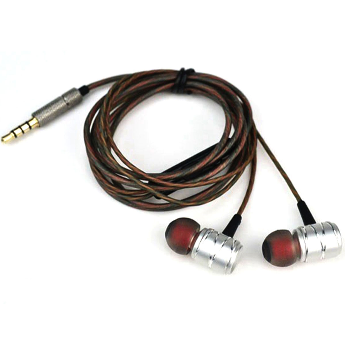 Metal Stereo Earbuds 3.5mm Super Bass In-Ear Earphone with Mic for Smartphone/MP3 Player