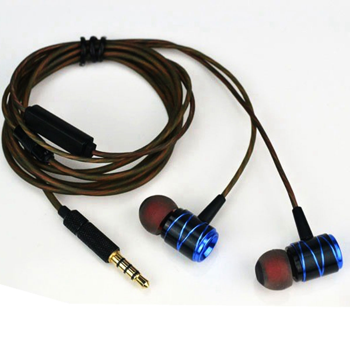 Metal Stereo Earbuds 3.5mm Super Bass In-Ear Earphone with Mic for Smartphone/MP3 Player