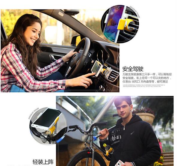 New Car Double C Type Mobile Phone Outlet Bracket Holder Stand