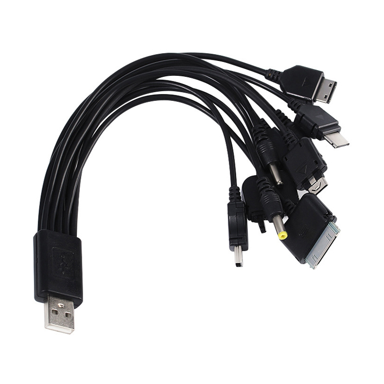 Multi Line Pin Charger 10 in 1 Universal USB Cable Phone Mobiles Cable for Samsung iPhone Nokia Motorola