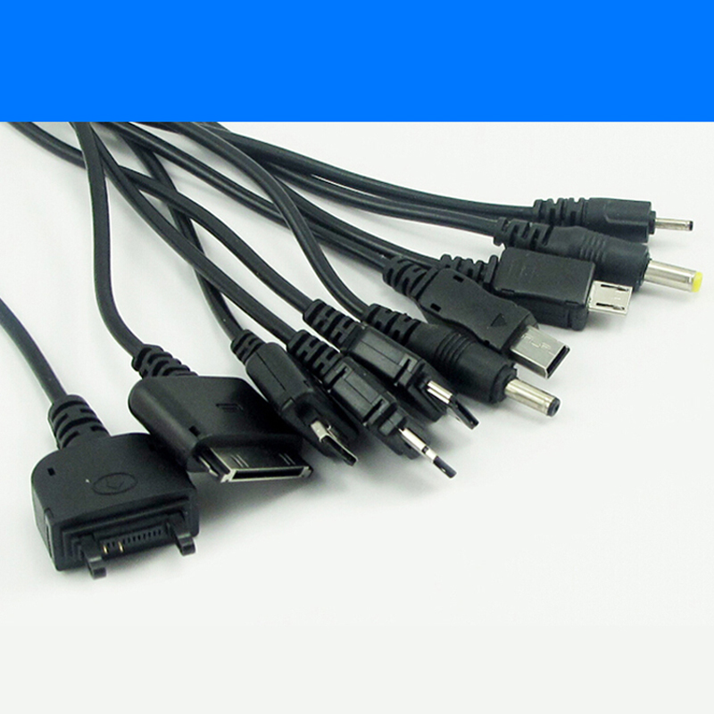 Multi Line Pin Charger 10 in 1 Universal USB Cable Phone Mobiles Cable for Samsung iPhone Nokia Motorola
