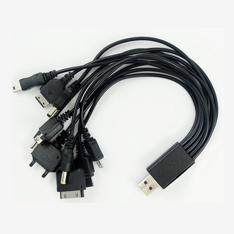 Multi Line Pin Charger 10 in 1 Universal USB Cable Phone Mobiles Cable for Samsung iPhone Nokia Motorola