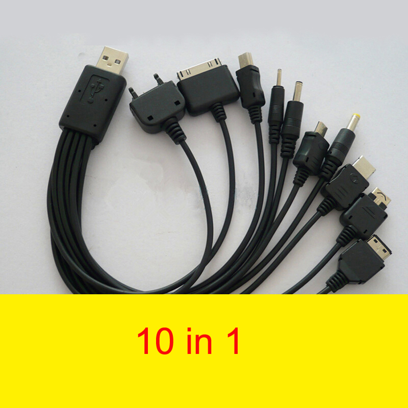 Multi Line Pin Charger 10 in 1 Universal USB Cable Phone Mobiles Cable for Samsung iPhone Nokia Motorola