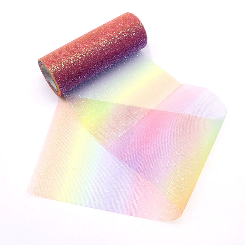 Rainbow Tulle Roll Dot Gradient Flower Ball Tutu Skirt Princess Ragdoll Clothing Birthday Party Wedding Table Handwork DIY Decor