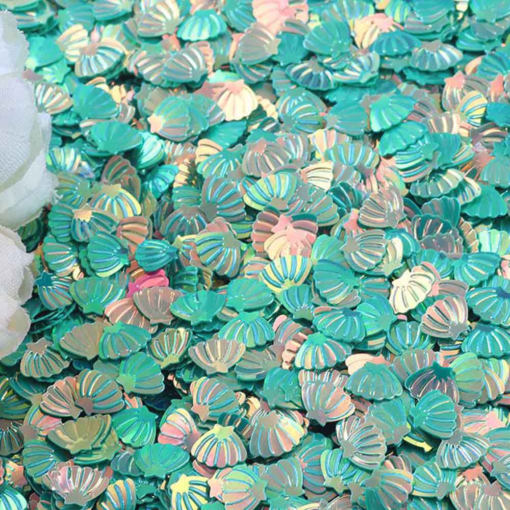 15g/Pack Iridescent Shining Shell Confetti Glitter 7MM For Baby Shower Confetti Party Mermaid Party Table Scatter DIY Decor