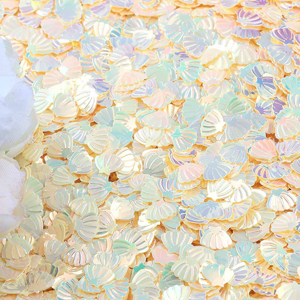 15g/Pack Iridescent Shining Shell Confetti Glitter 7MM For Baby Shower Confetti Party Mermaid Party Table Scatter DIY Decor