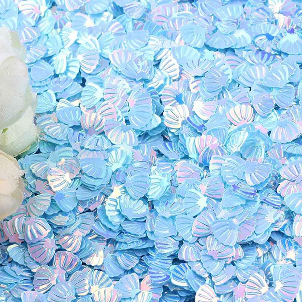 15g/Pack Iridescent Shining Shell Confetti Glitter 7MM For Baby Shower Confetti Party Mermaid Party Table Scatter DIY Decor