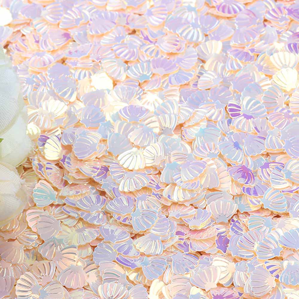 15g/Pack Iridescent Shining Shell Confetti Glitter 7MM For Baby Shower Confetti Party Mermaid Party Table Scatter DIY Decor