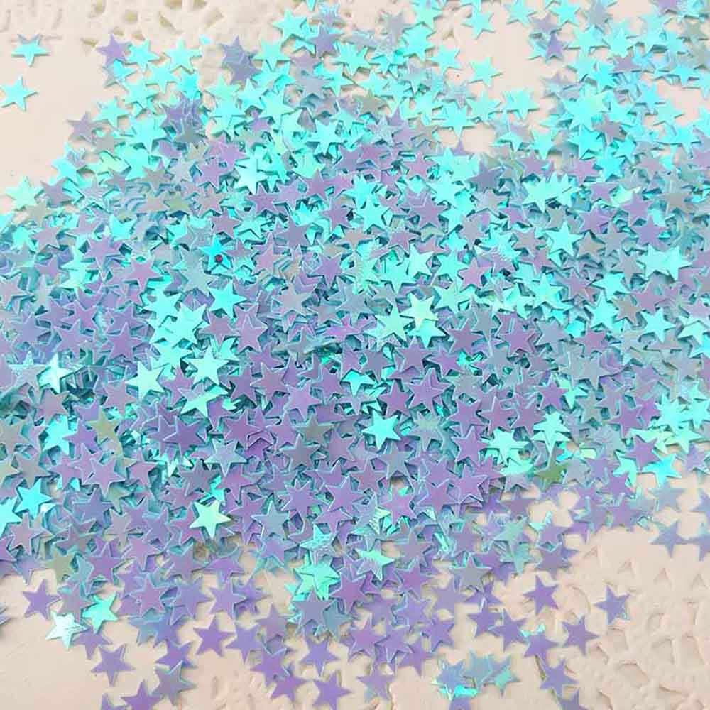 15g/Pack Iridescent Glitter Star Confetti Plastic 6MM Shining Wedding Christmas Birthday Mermaid Party Table Scatter DIY Decor