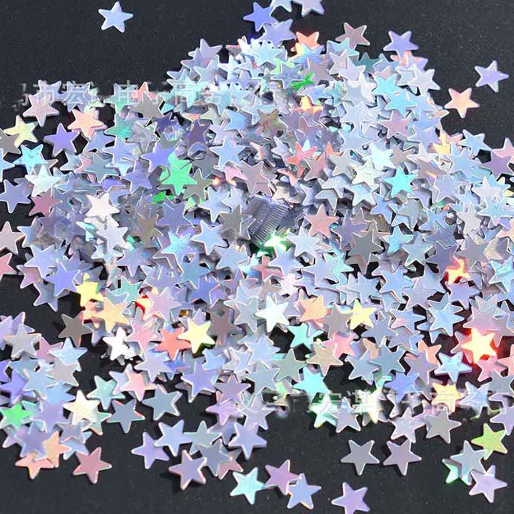 15g/Pack Iridescent Glitter Star Confetti Plastic 6MM Shining Wedding Christmas Birthday Mermaid Party Table Scatter DIY Decor