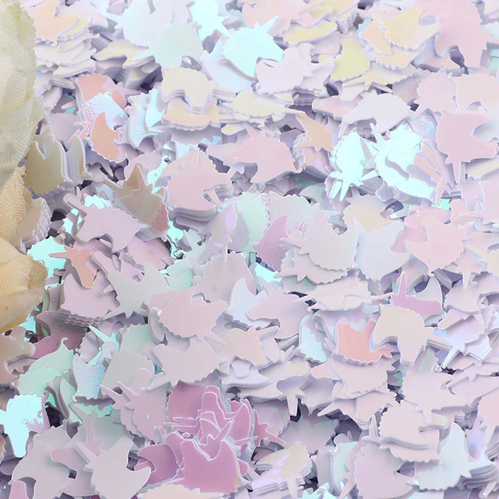 15g/Pack Iridescent Unicorn Confetti 10MM Colorful Sequin Wedding Birthday Mermaid Party Table Scatter Jewelry Accessories Decor