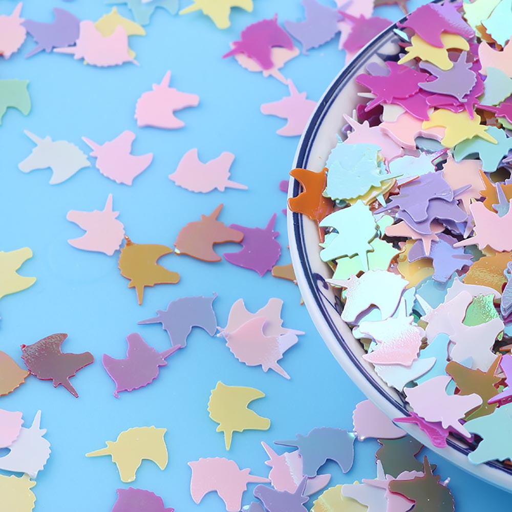 15g/Pack Iridescent Unicorn Confetti 10MM Colorful Sequin Wedding Birthday Mermaid Party Table Scatter Jewelry Accessories Decor