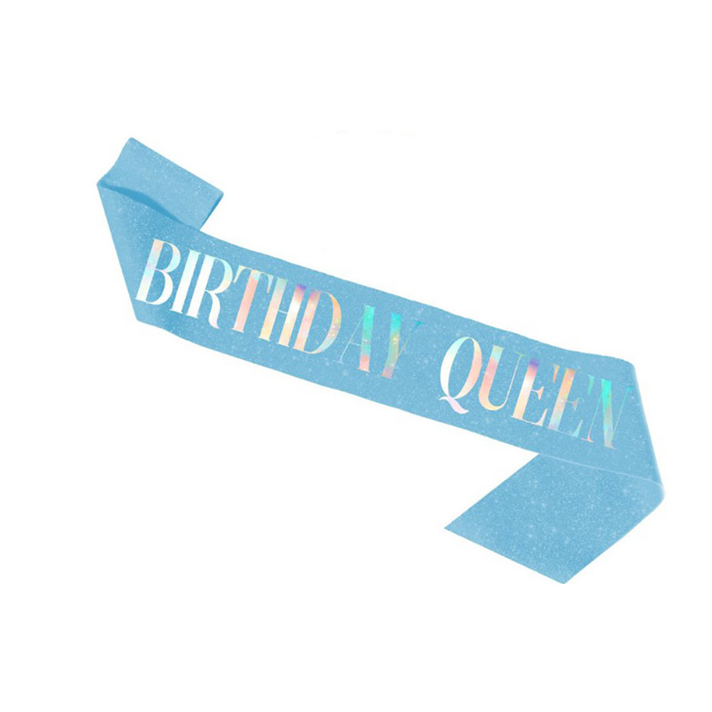 Glitter Birthday Etiquette Belt Leather Shining Bronzing Letter Shoulder Strap For Queen Birthday Party Decor BIRTHDAY QUEEN