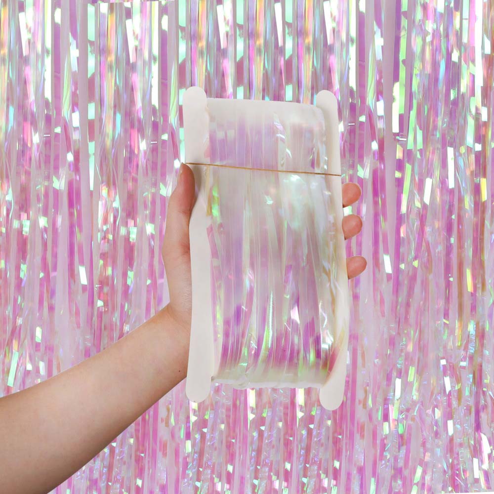 Iridescent Candy Rain Curtain Colorful Transparent Shining For Children's Birthday Wedding Photo Background Wall Party Curtain