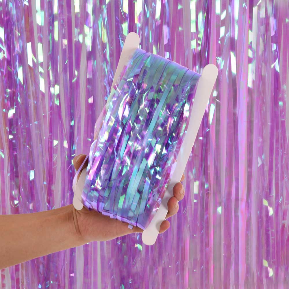 Iridescent Candy Rain Curtain Colorful Transparent Shining For Children's Birthday Wedding Photo Background Wall Party Curtain