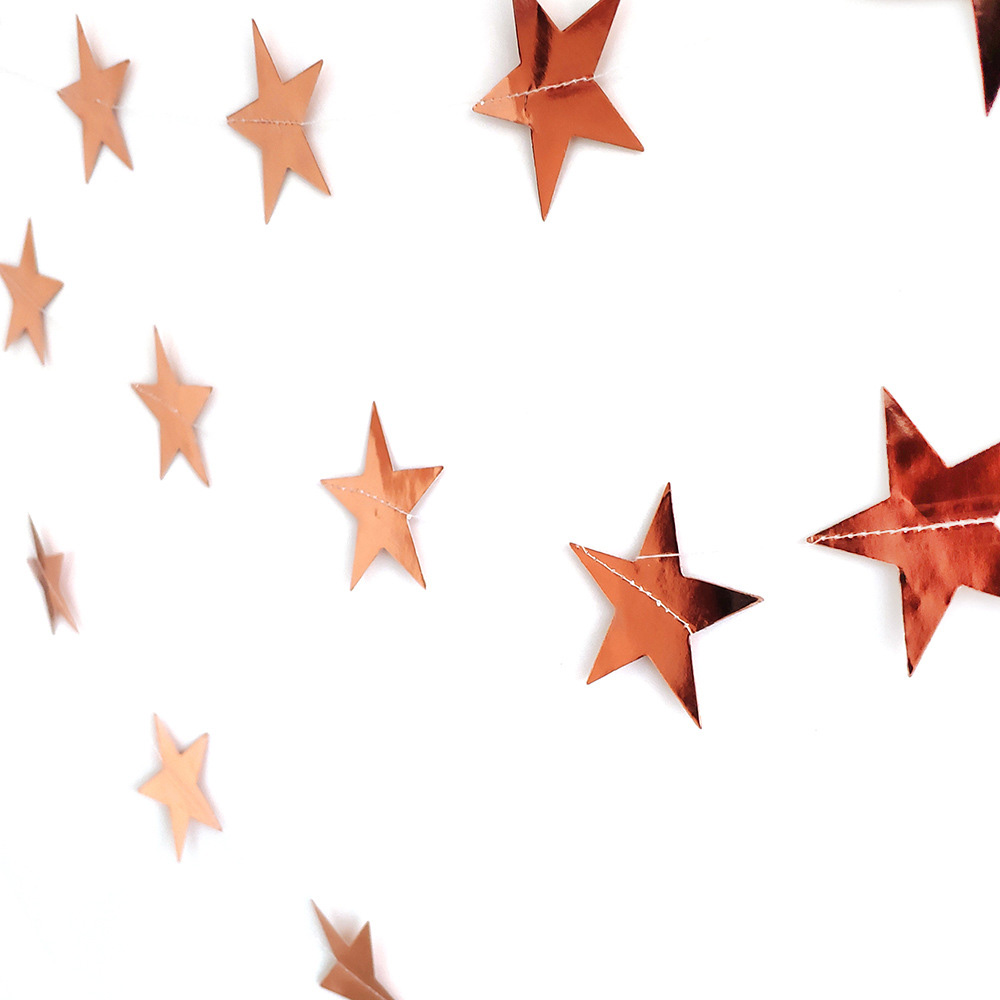 4M Mirror Star String 7CM Garland Banner Shining For Christmas Birthday Wedding Party Home Shopwindow Hanging Ornament Decor