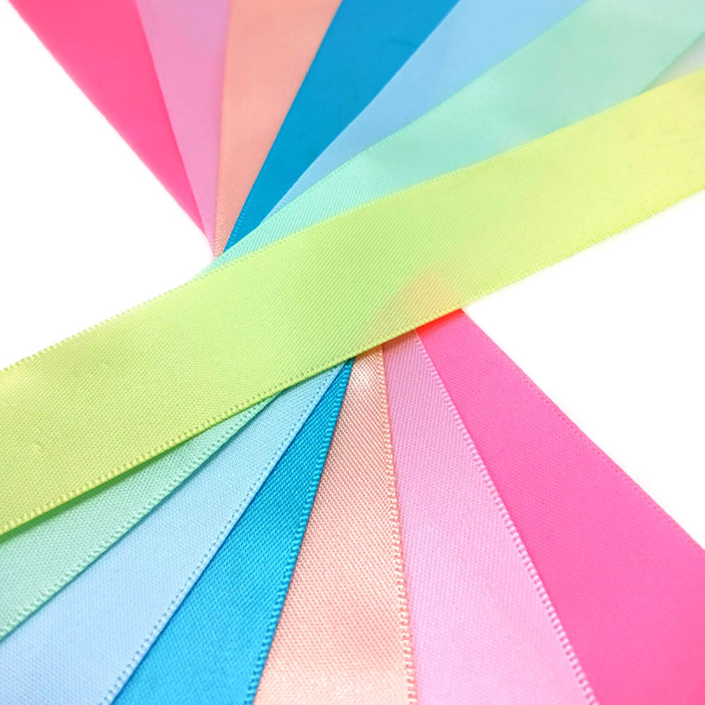 Colorful Ribbon 1.2CM 25Y Smooth Polyester Webbing For Clothing Flowers Gift Box Wrapping Wedding Bow-knot Handwork DIY Decor