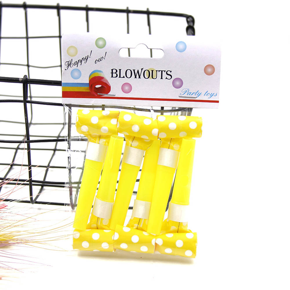 6Pcs/Pack Blowouts Whistles With Colorful Dot Rain Silk For Kids Birthday Party Decoration Supplies Children Toys Gift