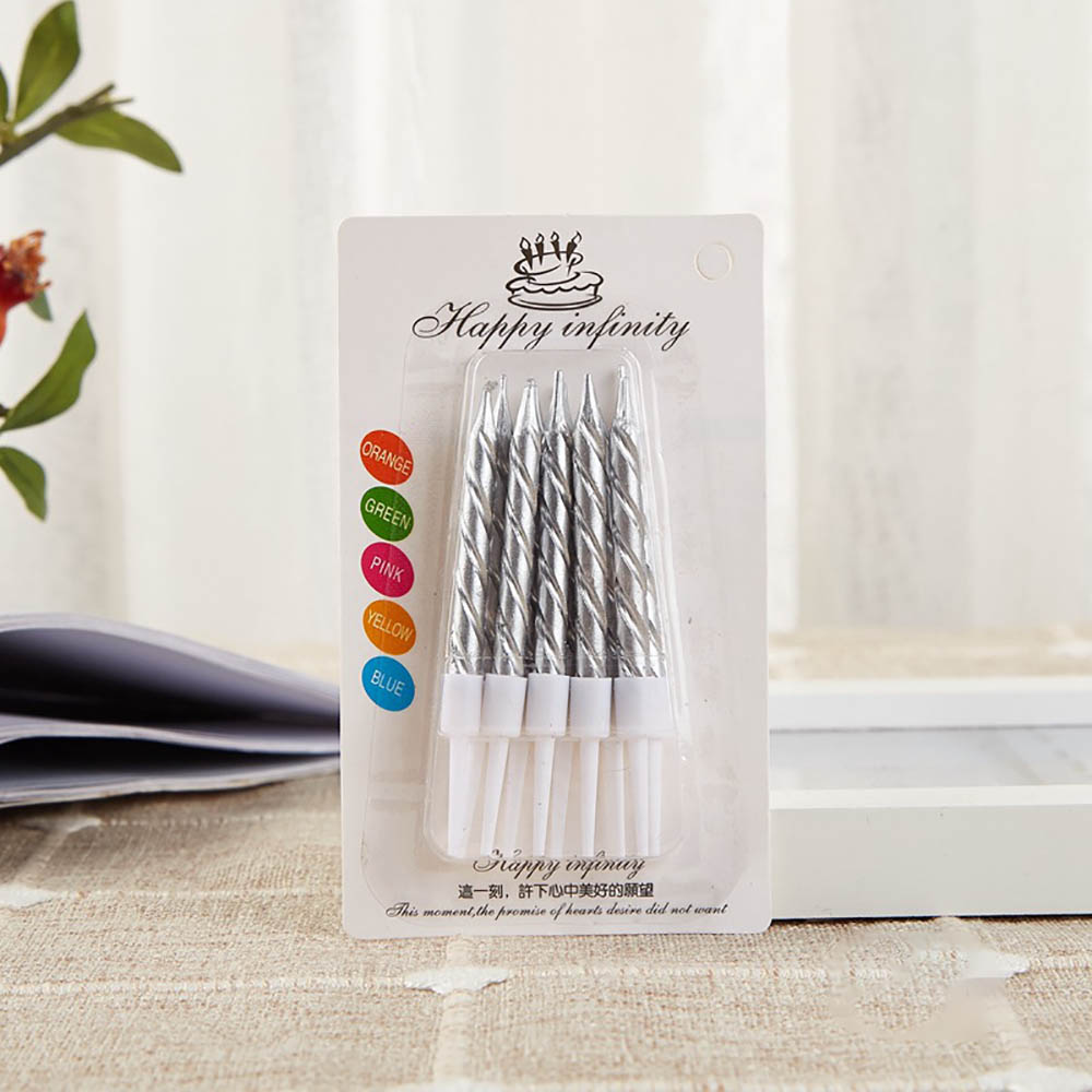 6 Box/Pack Colorful Screw Thread Birthday Candle With Gilded Food Grade Spiral Candle For Cake Baking Birthday Party Decor