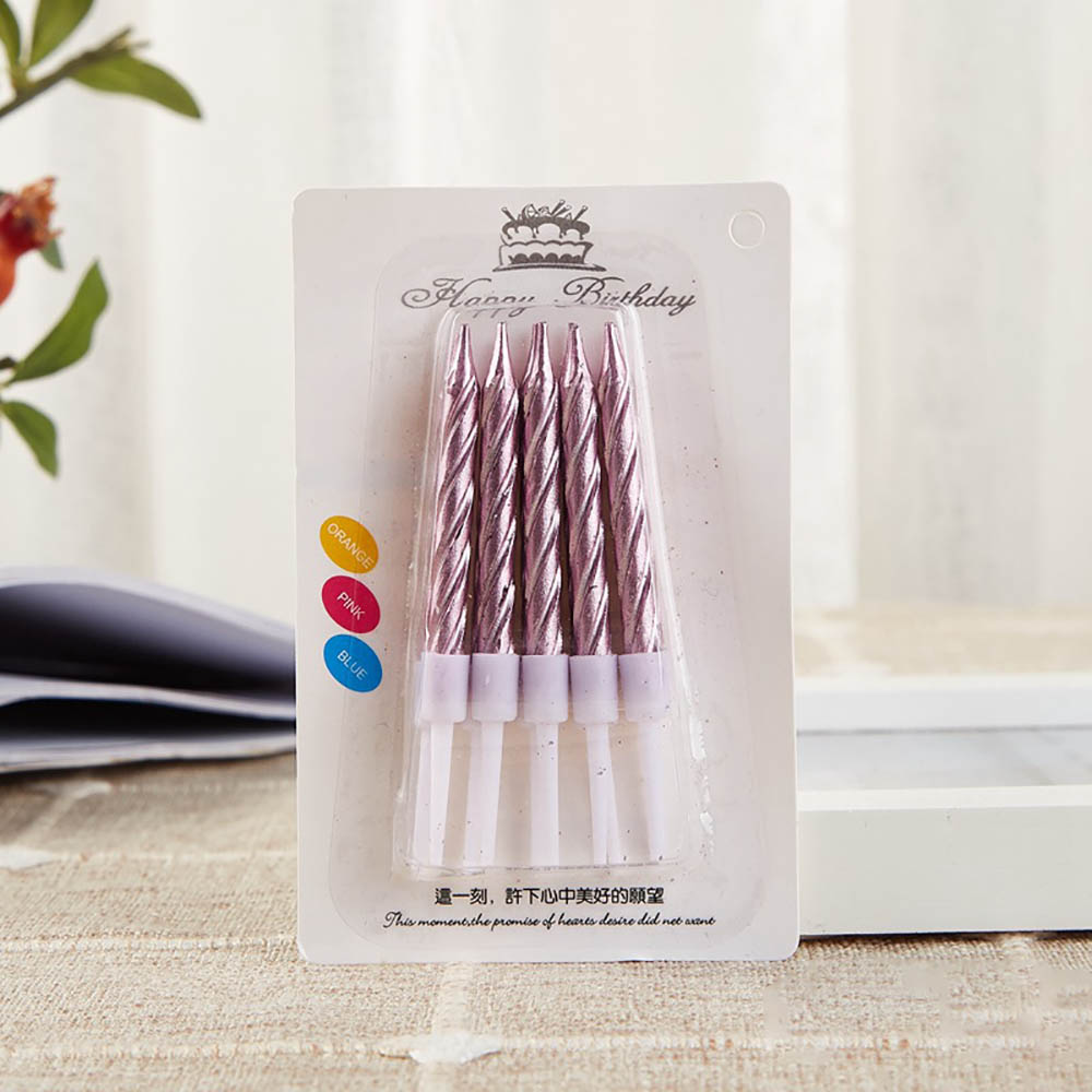 6 Box/Pack Colorful Screw Thread Birthday Candle With Gilded Food Grade Spiral Candle For Cake Baking Birthday Party Decor