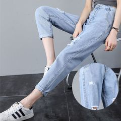Women's jeans with holes S Blue