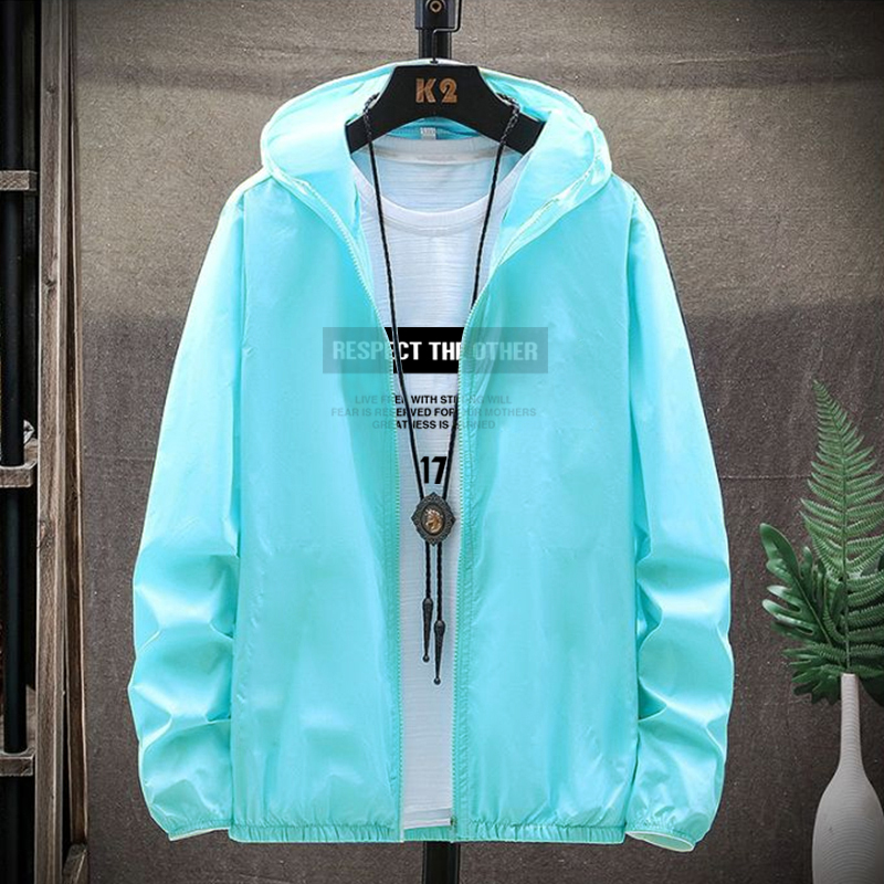 2-piece men's short sleeved T-shirt+hooded jacket