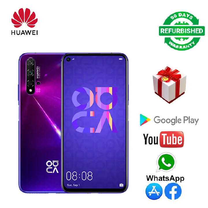 Refurbished Huawei Nova5t Smart Phone 6+128GB FingerPrint Unlock 5.5 Inches Support 2G/3G/4G Network Dual Card 3750mah