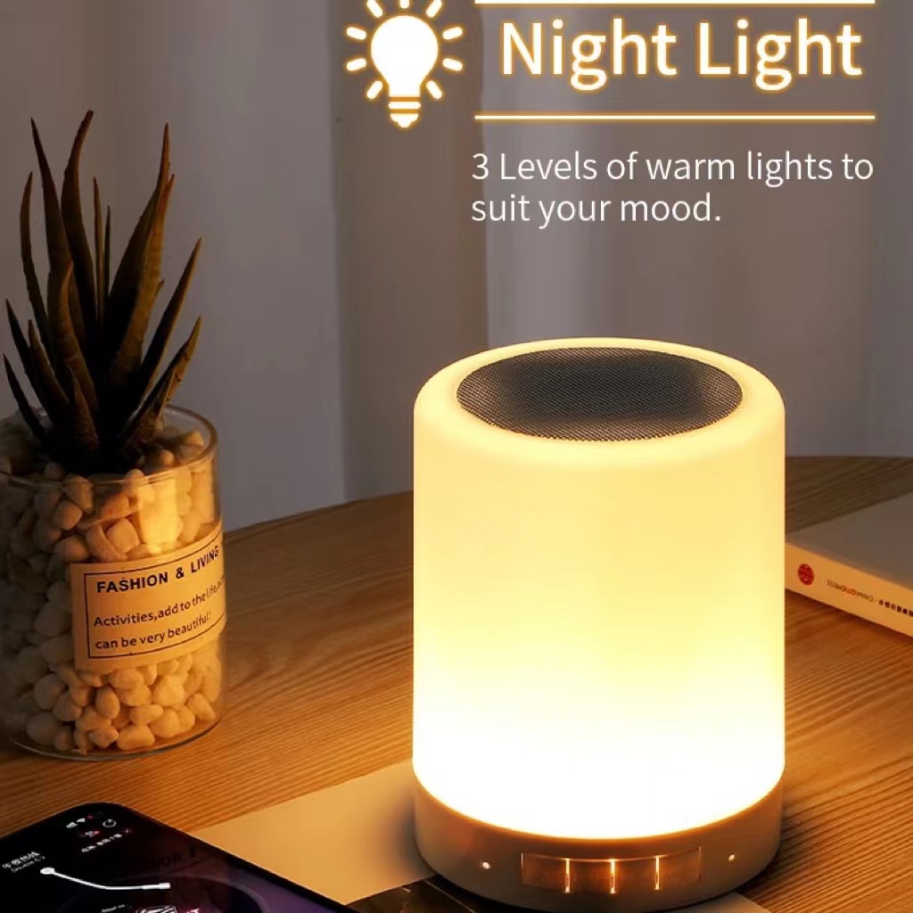 K26 tap light intelligent wake-up timer touch white noise 8 alarm  LED Bluetooth audio White