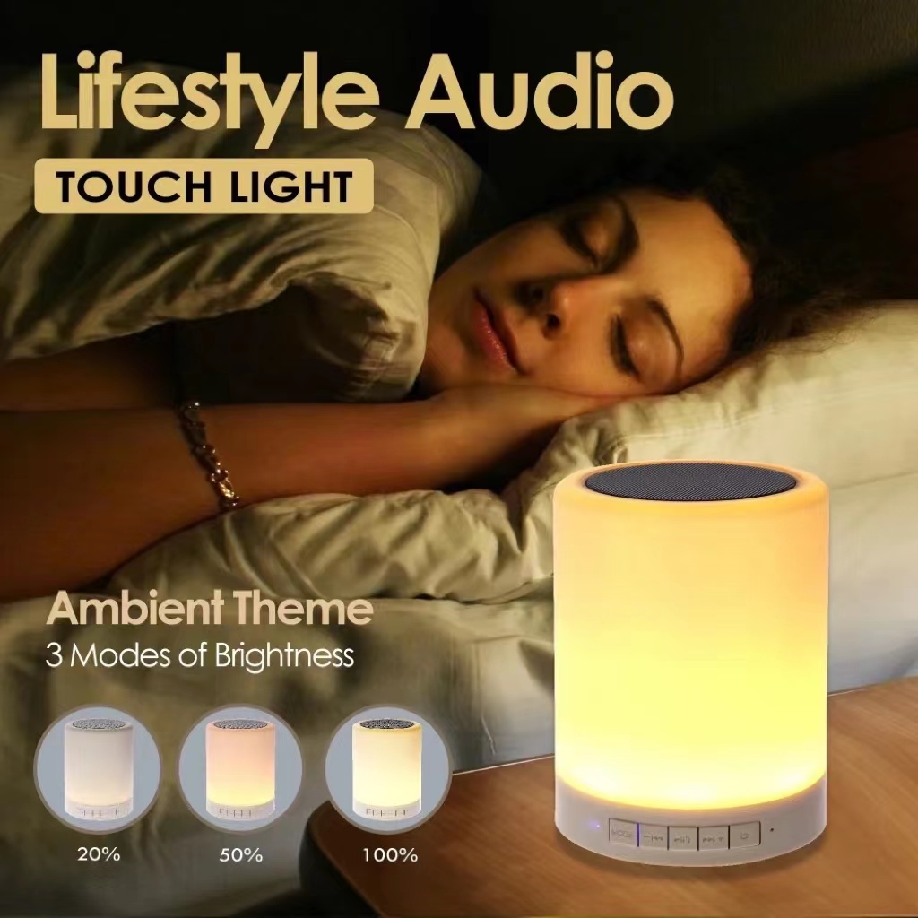 K26 tap light intelligent wake-up timer touch white noise 8 alarm  LED Bluetooth audio